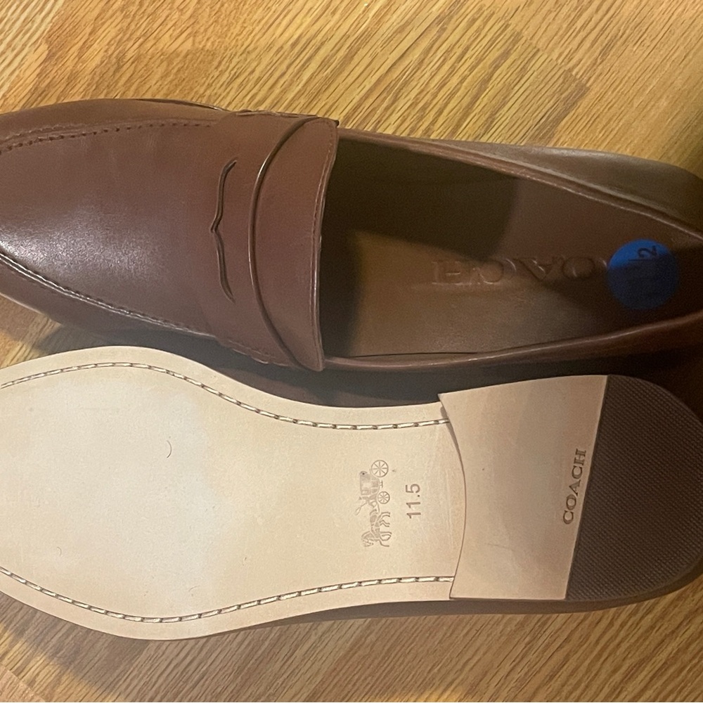 Classic Brown Leather Penny Loafers - Men by COACH - Picture 4 of 4